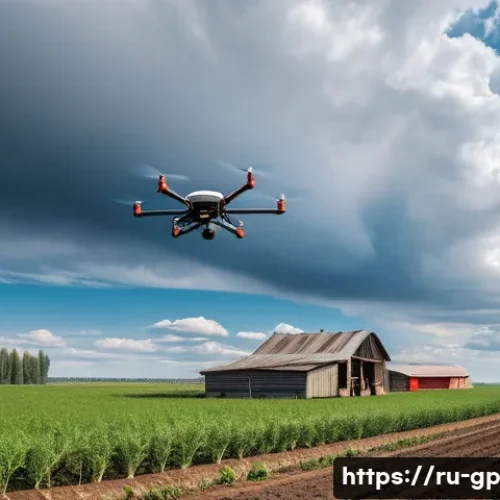 Home 28 기상조절 기술의 대중 인식 변화 - A detailed scene of a modern agricultural field in rural Russia during a dry season, showcasing clou...