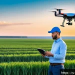 Home 21 기상조절 연구의 국제적인 비즈니스 모델 - A modern Russian agricultural field equipped with advanced climate monitoring technology: drones fly...